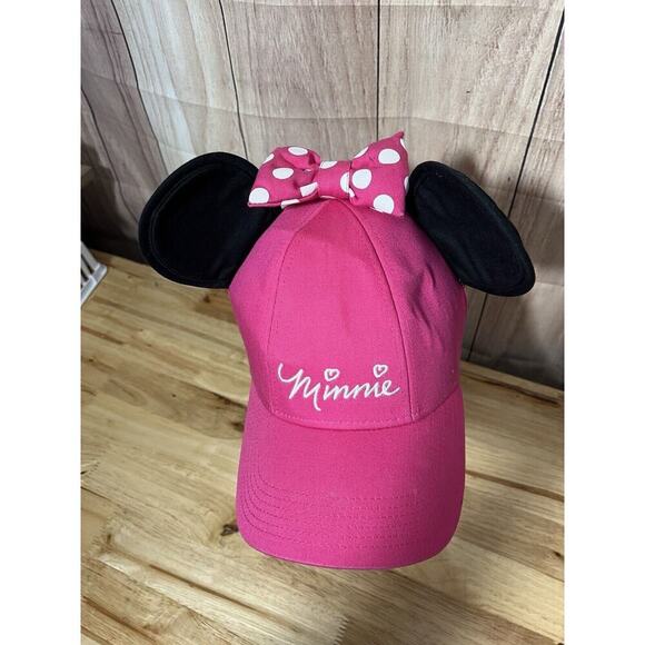 Ladies Minnie Mouse Hat With Ears Pink Adjustable - Picture 3 of 8
